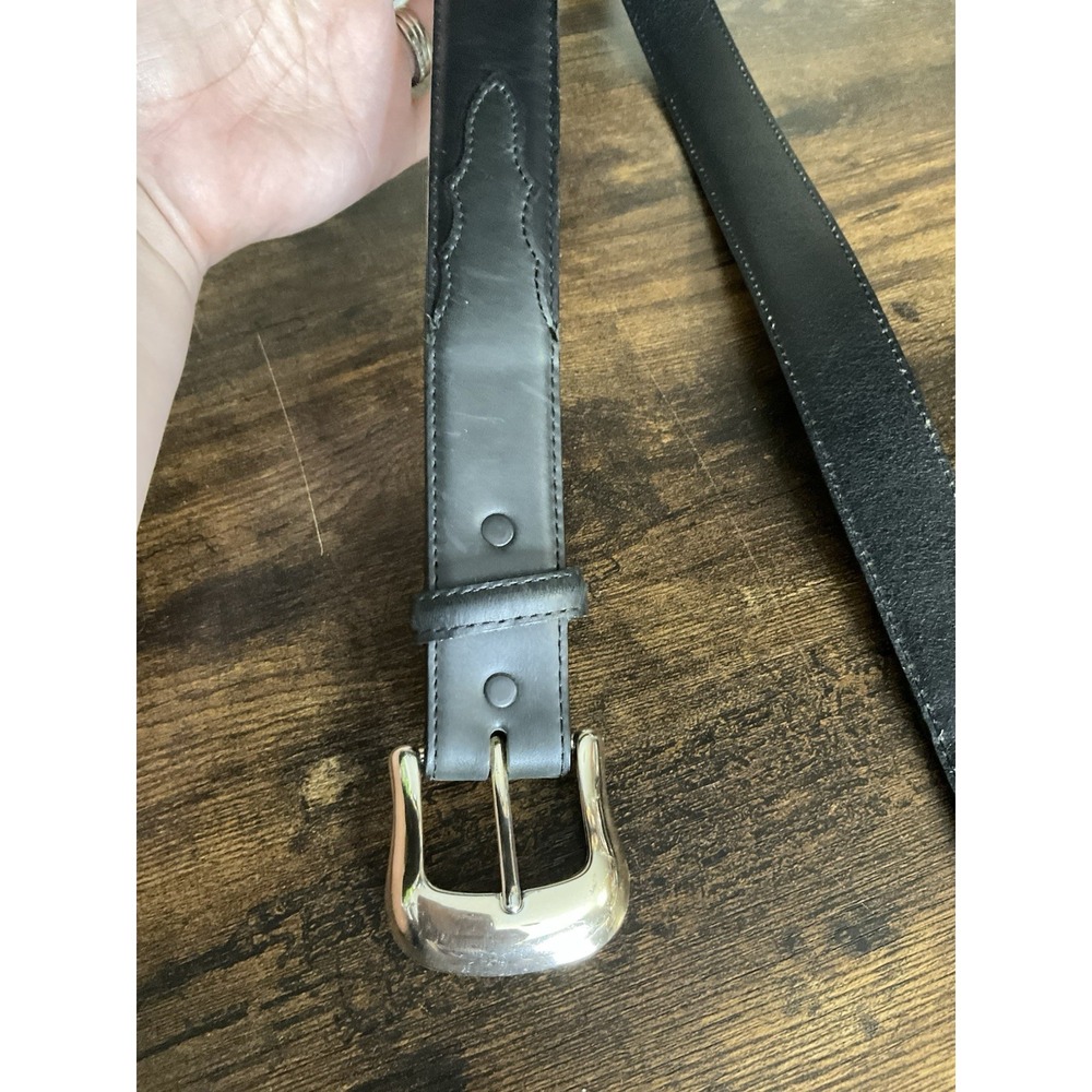 Mens Tony Lama Western Belt 36 Black Leather USA - Picture 4 of 5
